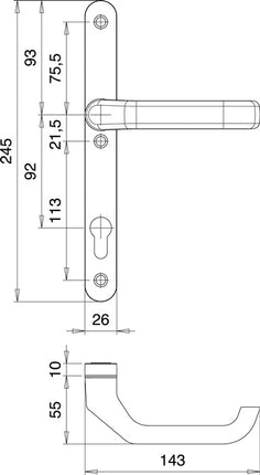 Zestaw drzwi profilowych EDI Atlas 1200/0026 Aluminium F1 ( 3000200040 )