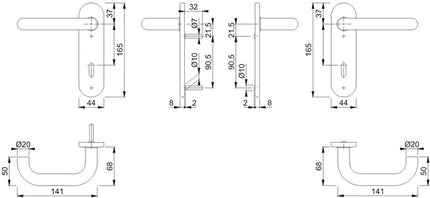 HOPPE set di rosette corte Paris E138Z/353K in acciaio inox F69 ( 3000203012 )