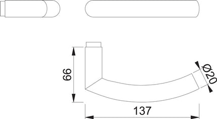HOPPE klamka z otworem część Trondheim E1430Z stal nierdzewna matowa ( 3000209769 )