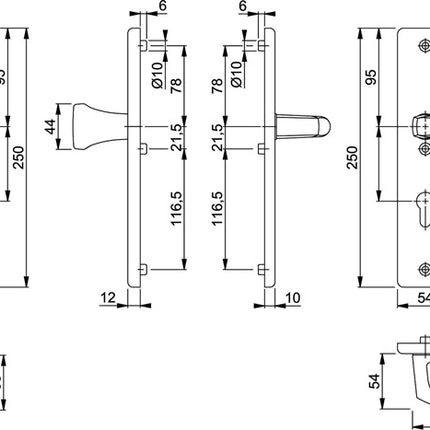HOPPE Mobiliario de seguridad London 78G/2221/2410/113 Aluminio F1 ( 3000209900 )