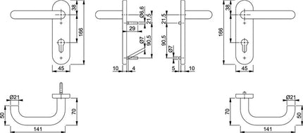 HOPPE Fire protection set Paris FS-138/353KH Aluminium F1 D/D ( 3000251137 )