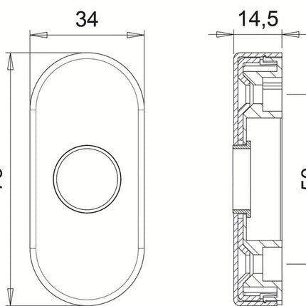 Manilla EDI roseta 2033/0000 Aluminio F1 ( 3000252708 )