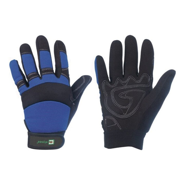 Guantes de piel sintética ELYSEE Master talla 10 negro/azul ( 4000371075 )