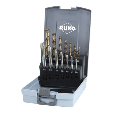 Juego de machos de roscar para máquina RUKO DIN 371/376 B M3-M12 14 piezas (4000602048)