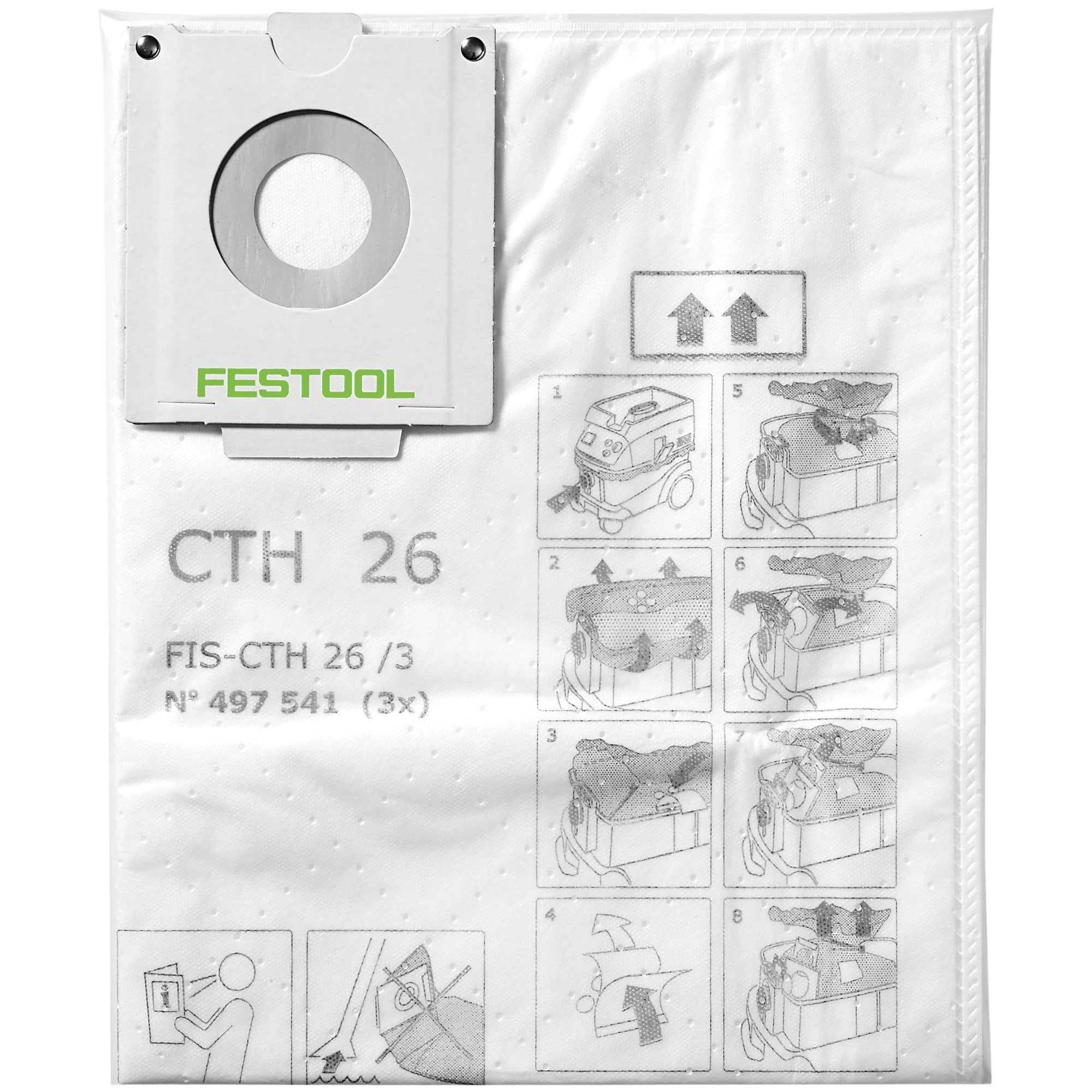 Festool FIS CTH 26 3 Sicherheitsfiltersack 24 l Staubklasse H 6 Stk 2x 497541 fuer Absaugmobil CTH 26 0 - toolbrothers