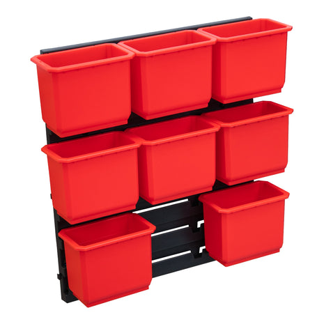 Qbrick System Container Set No. 2 Parete dell'officina 39 x 35 cm con 8 contenitori per le valigette System ONE e System TWO