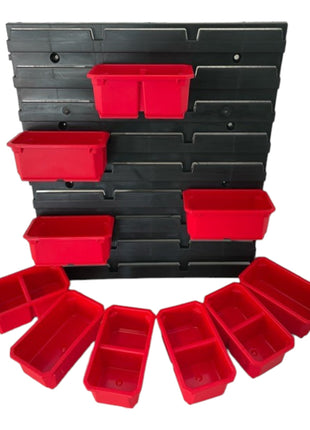 Qbrick System Container Set Nr. 3 Paroi d'atelier 39 x 35 cm avec 10 étagères pour PRO Organizer 100 Expert / 200 Expert / PRO Drawer 3