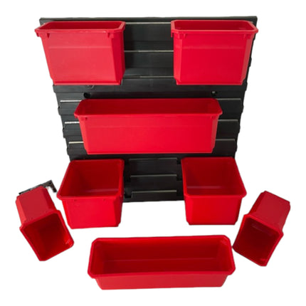 Qbrick System Juego de recipientes n.º 7 Pared de taller 39 x 35 cm con 8 recipientes para PRO Organiser 300