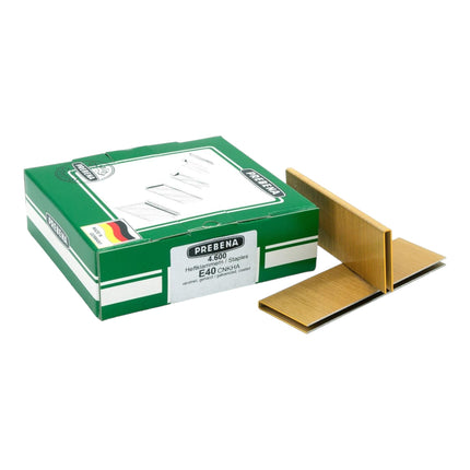 Prebena E40CNKHA Grapas Grapas 40 mm tipo E 4600 piezas galvanizadas endurecidas