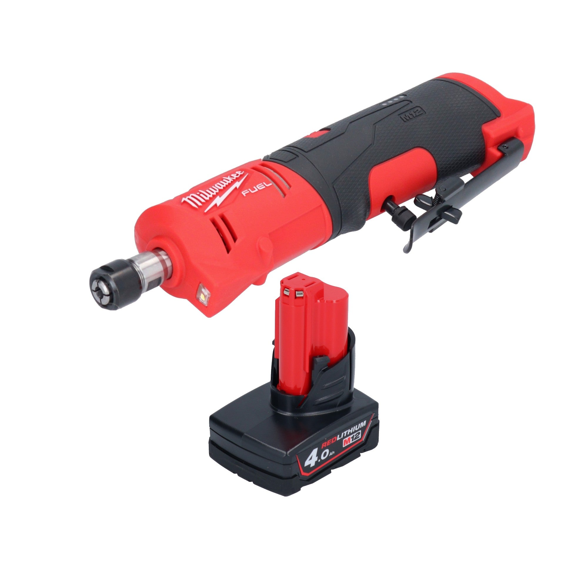 Milwaukee M12 FDGS 401 Akku Geradschleifer 12 V 6 8 mm Brushless 1x Akku 4 0 Ah ohne Ladegeraet 0 - toolbrothers