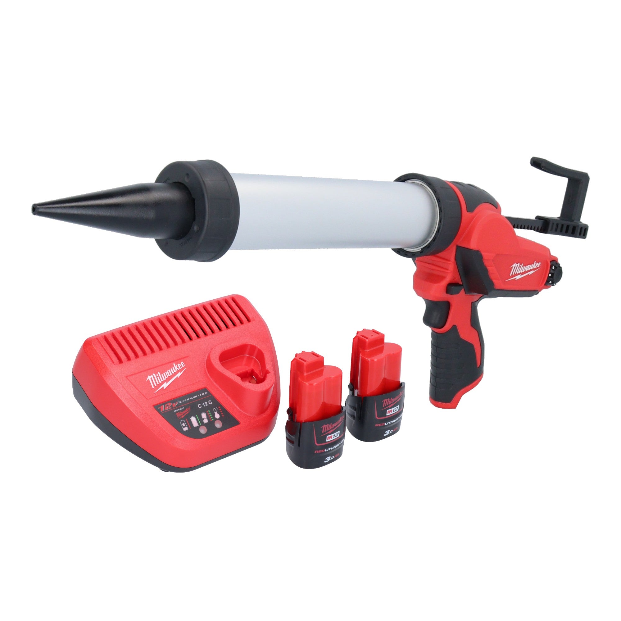 Milwaukee M12 PCG 400A 302 Akku Kartuschenpistole 12 V 400 ml 2x Akku 3 0 Ah Ladegeraet 0 - toolbrothers
