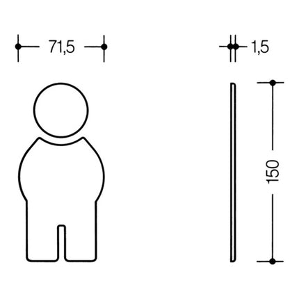 HEWI Symbole Homme 710XA.150.1 Acier inoxydable Couleur n° XA ( 3000206438 )
