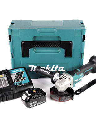 Makita DGA 458 RM1J Akku Winkelschleifer 18 V 115mm Brushless + 1x Akku 4,0Ah + Ladegerät + Makpac - Toolbrothers