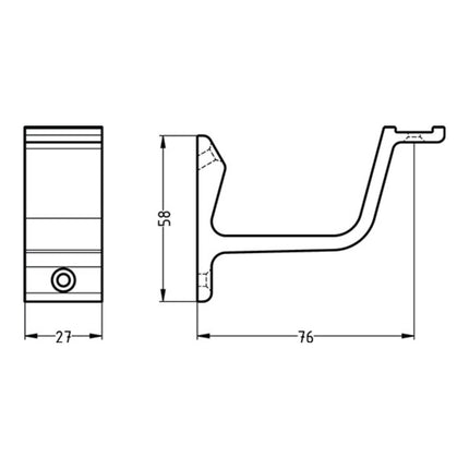 Wspornik poręczy HERMETA 3550 z aluminium powlekanego czarnym tworzywem sztucznym ( 3000283341 )