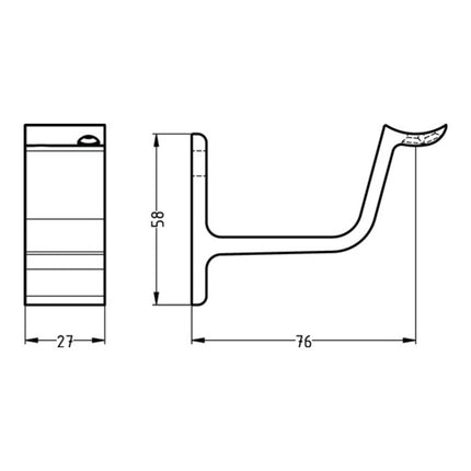 Soporte de pasamanos HERMETA 3553 aluminio plastificado negro ( 3000283347 )