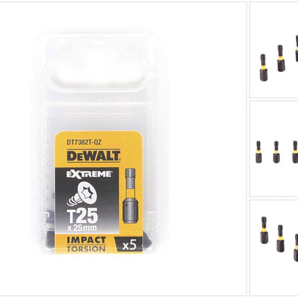 DeWalt DT 7382 T Torsion Extreme Impact  Bit Schrauber schlagf. T25 25 mm 5 Stück - Toolbrothers