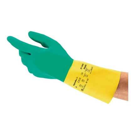 ANSELL chemical gloves AlphaTec(R) 87-900 size 8 green/yellow ( 4000371481 )