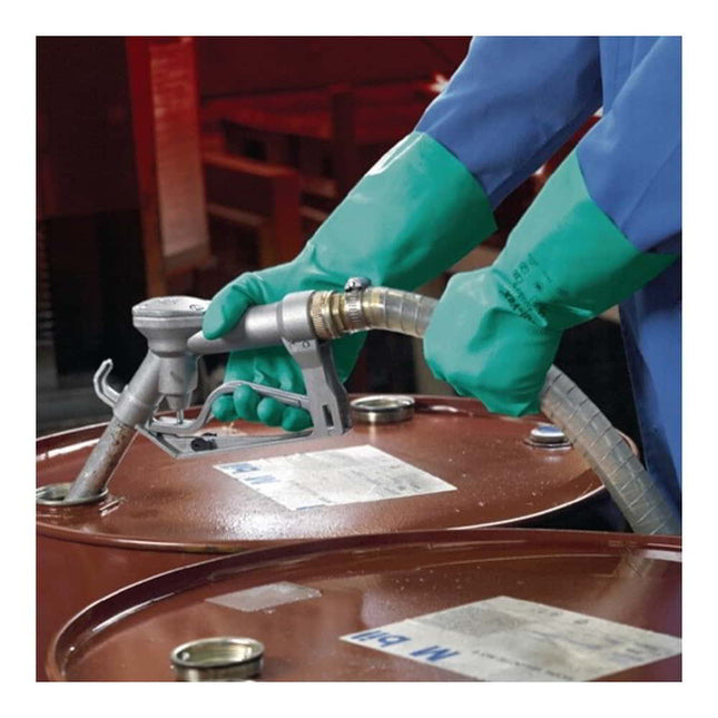 Guantes químicos ANSELL AlphaTec Sol-Vex 37-675 talla 7 verde ( 4000371488 )