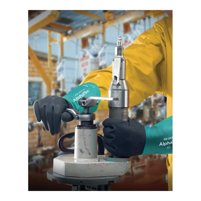 Guantes químicos ANSELL AlphaTec 58-535W talla 10 verde botella/gris antracita ( 4000371613 )