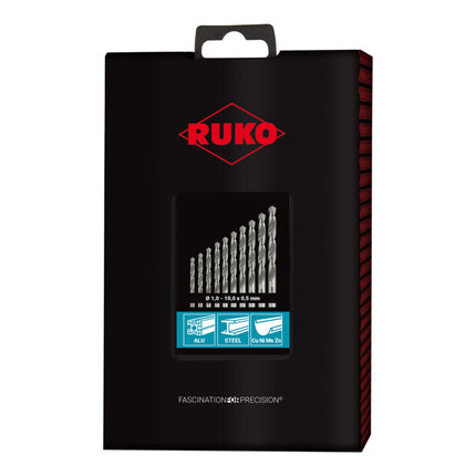 Zestaw wierteł krętych RUKO DIN 338 typ N nominalna Ø 1-10x0,5 mm ( 4000600879 )