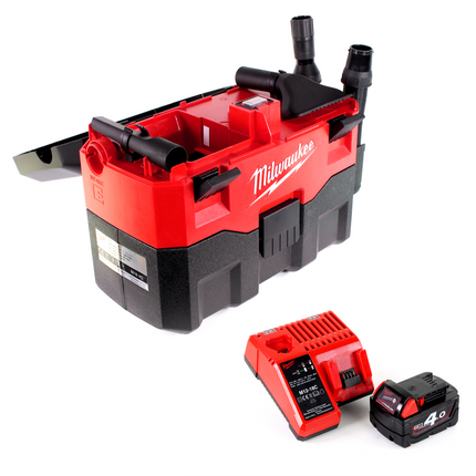 Milwaukee M18 VC 401C 18V Akku Nass- & Trockensauger + 1x Akku 4,0Ah + Ladegerät - Toolbrothers