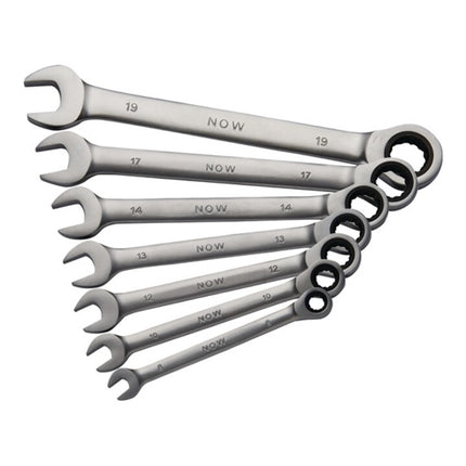 NOW ratchet ring spanner set 7-piece spanner widths 8-19 mm ( 4000802070 )
