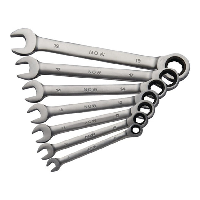 NOW ratchet ring spanner set 7-piece spanner widths 8-19 mm ( 4000802070 )