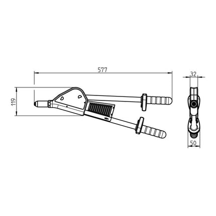 Herramienta de colocación de remaches ciegos de palanca GESIPA HN 2 Longitud 570 mm ( 4000813062 )