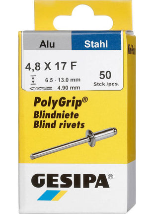 GESIPA Rivet POP PolyGrip® tige de rivet D. x l 4,8 x 17 mm ( 4000813762 )