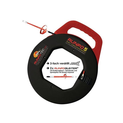 Dispositivo de tracción de cables RUNPOTEC RUNPO 5 longitud de cinta 30 m radio de curvatura 15 mm ( 4000817956 )
