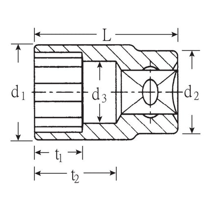 STAHLWILLE Chiave a bussola 45 3/8 ″ 12 lati ( 4000826293 )