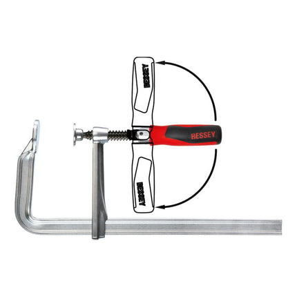 Ścisk śrubowy BESSEY GZ-KG wykonany w całości ze stali Szerokość mocowania 250 mm Występ 120 mm ( 4000831651 )