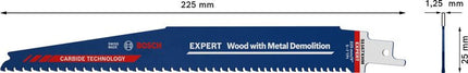 Hoja de sierra de sable BOSCH Wood Metal Demolition S 1167 XHM longitud 225 mm ancho 25 mm (4000837463)