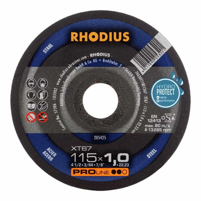 RHODIUS cutting disc XT67 D115x1mm straight ( 4000841257 )