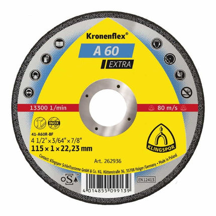 Disco de corte KLINGSPOR A 60 Extra D115x1mm recto ( 4000841304 )