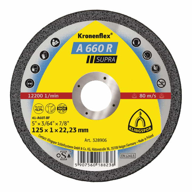 Disco de corte KLINGSPOR A 660 R Supra D115x1mm recto ( 4000843411 )
