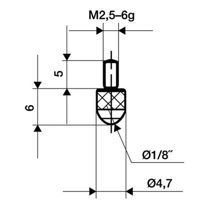 KÄFER measuring insert Ø 3 mm length 6 mm ball ( 4000851674 )