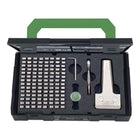 KUKKO Juego de números de punzonado/letras de tachado 333 120 piezas con soporte para tipos (4000871984)