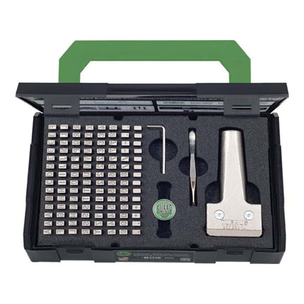 KUKKO Juego de números de punzonado/letras de tachado 333 120 piezas con soporte para tipos (4000871984)