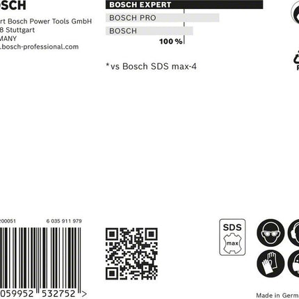 BOSCH hammer drill Expert SDS max-8X Ø 12 mm working l.200 mm l.340 mm ( 4000909887 )