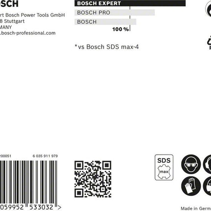 BOSCH martillo perforador Expert SDS max-8X Ø 20 mm trabajo l.400 mm l.520 mm ( 4000909904 )