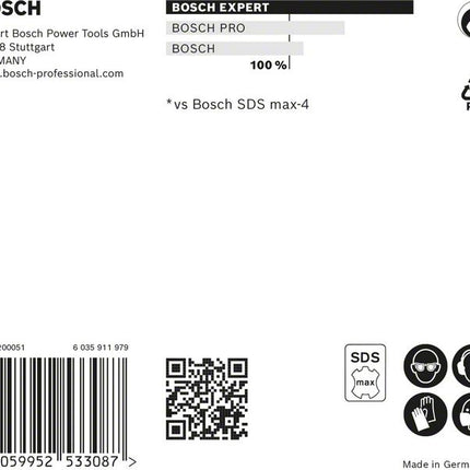 BOSCH martillo perforador Expert SDS max-8X Ø 22 mm trabajo l.400 mm l.520 mm ( 4000909908 )