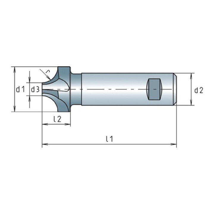 MAYKESTAG Viertelkreisprofilfräser DIN 6518 B Typ N Radius 5 mm ( 4117802010 )