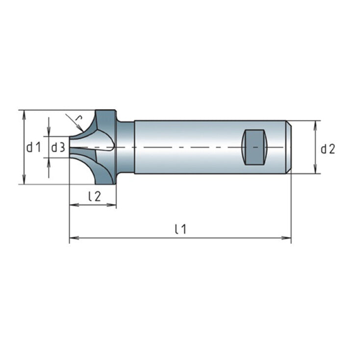 MAYKESTAG Viertelkreisprofilfräser DIN 6518 B Typ N Radius 6 mm ( 4117802012 )