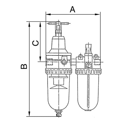RIEGLER Wartungseinheit Standard Gewinde G 1/4 ″ halbautomatisch ( 4588880480 )