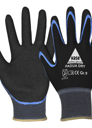 HASE Guantes Padua Dry Talla 10 Negro/Azul (8000094196)