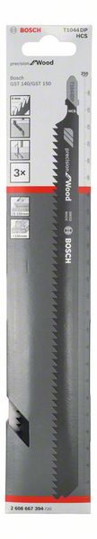 Brzeszczot do wyrzynarki BOSCH T 1044 DP Precision for Wood L.250mm podziałka zębów 4mm ( 8000346003 )