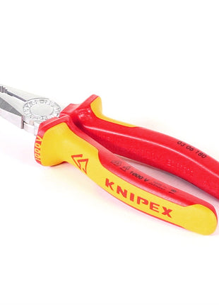 KNIPEX Kombizange Zange mit isolierten Mehrkomponenten-Hüllen VDE geprüft ( 03 06 180 ) - Toolbrothers