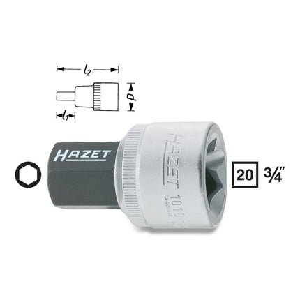 HAZET Douille 1010 3/4 ″ 6 pans creux ( 8000466338 )