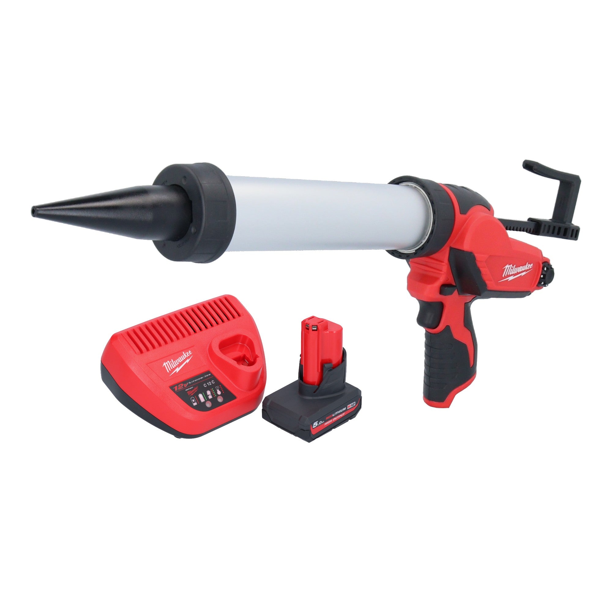 Milwaukee M12 PCG 400A 501 Akku Kartuschenpistole 12 V 400 ml 1x Akku 5 0 Ah Ladegeraet 0 - toolbrothers
